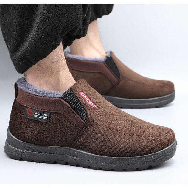 Men's Thermal Non-Slip Cotton-Padded Slip-On Shoes – Casual Old Beijing Cloth Design