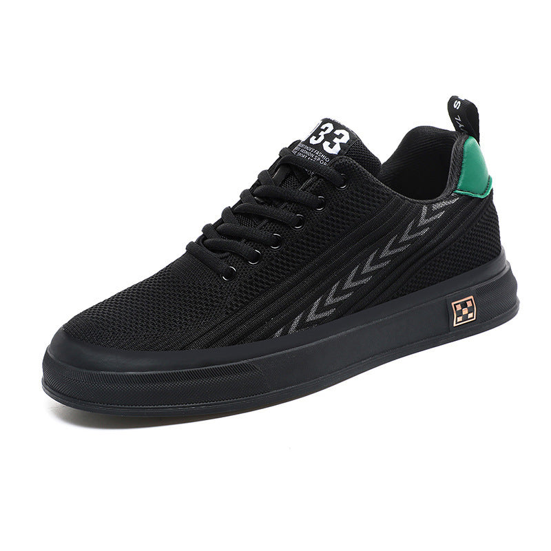 Men's Flying Woven Skate Shoes – Mesh, Wear-Resistant, Sports Leisure with Invisible Height-Increasing Insole