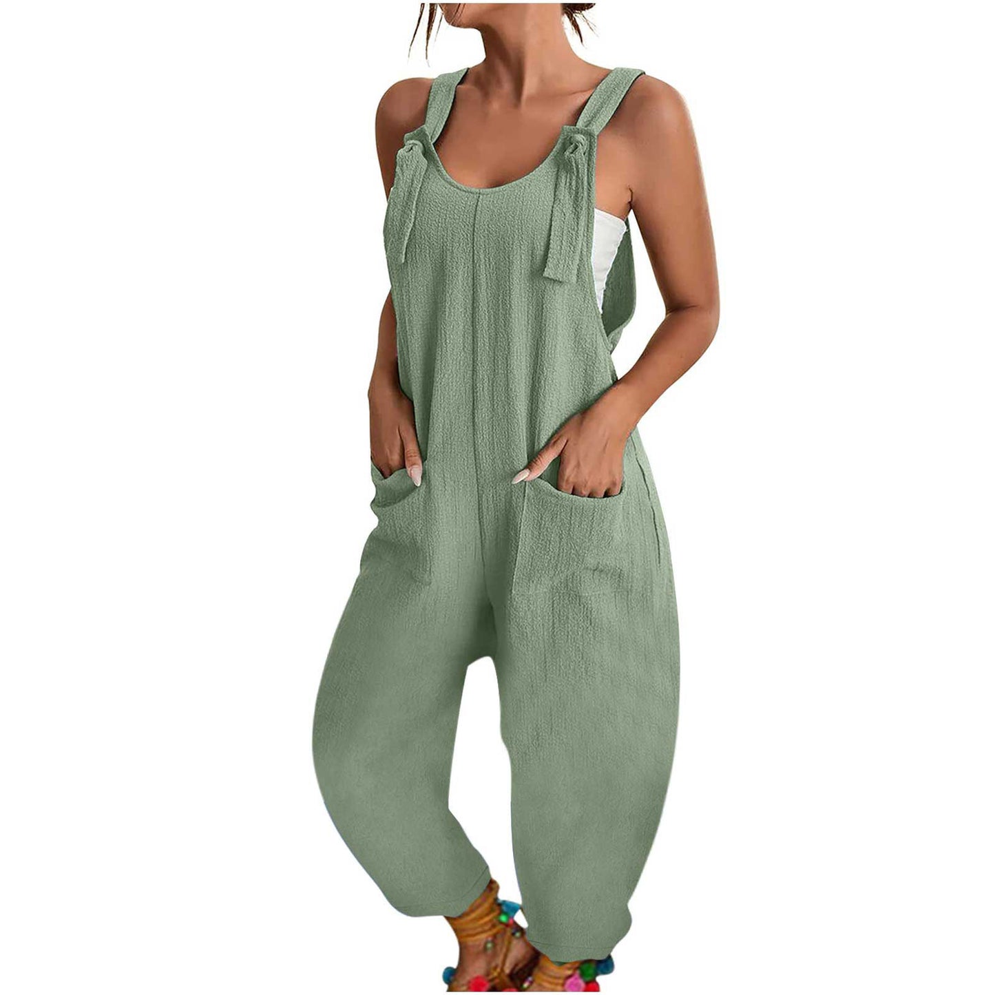 Women's Fashion Splicing Sling Jumpsuit