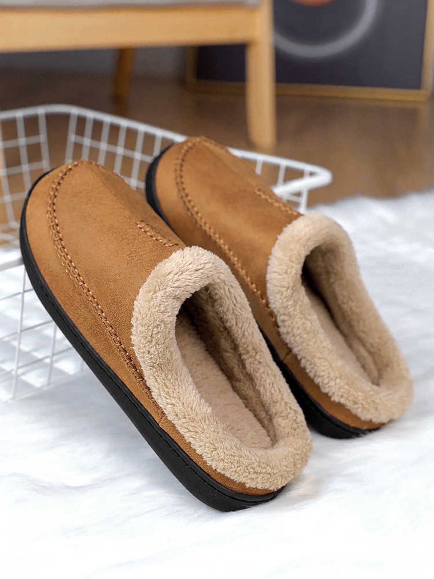 Men's Winter Cotton Slippers – Plus Size for Extra Comfort and Warmth