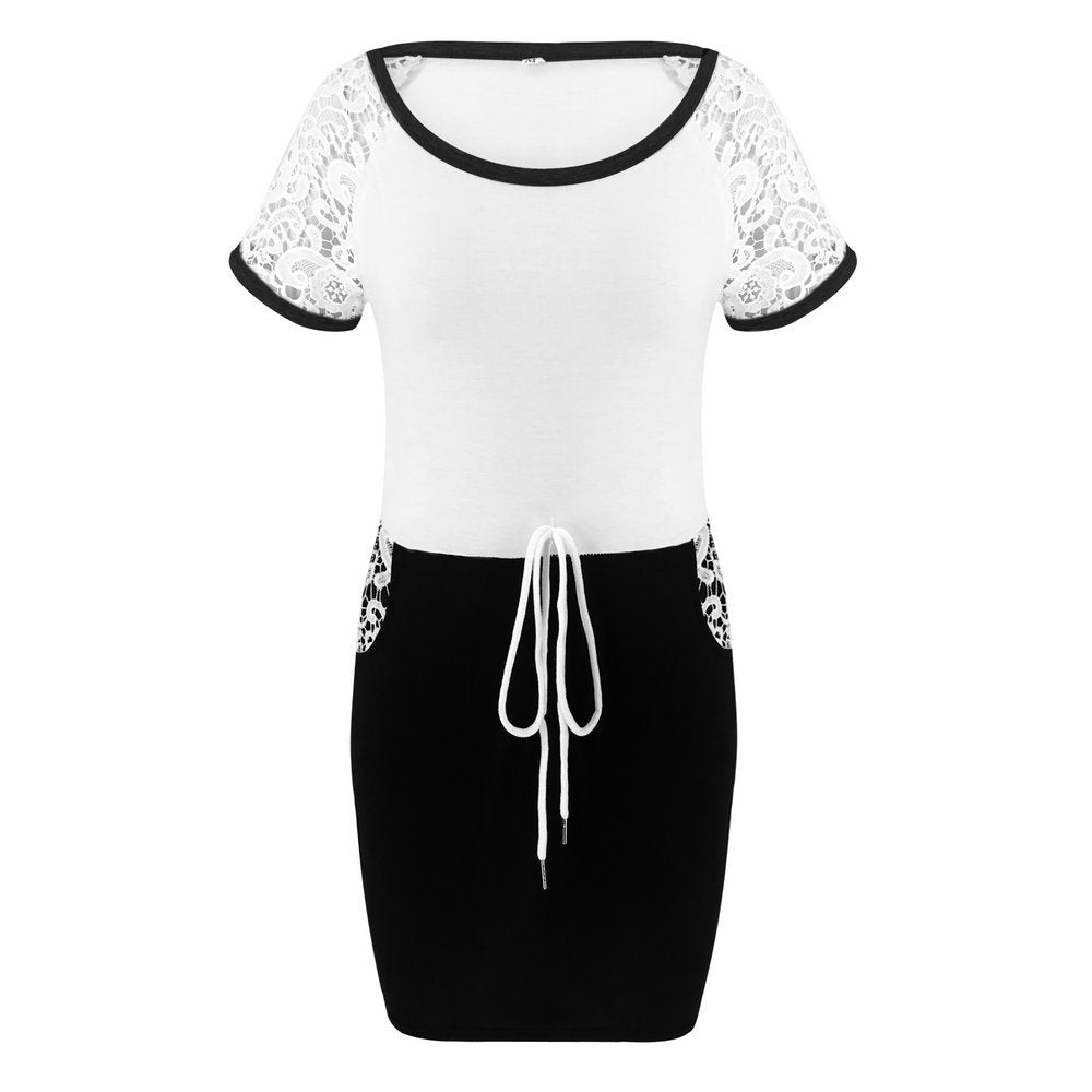 Ladies Sexy Lace Pocket Pocket Hip Dress