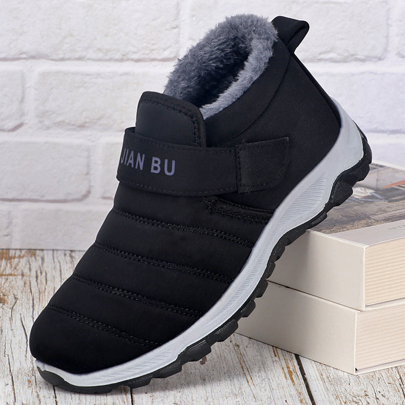 Men's Traditional Cotton Shoes, Fleece-Lined and Thickened for Warmth