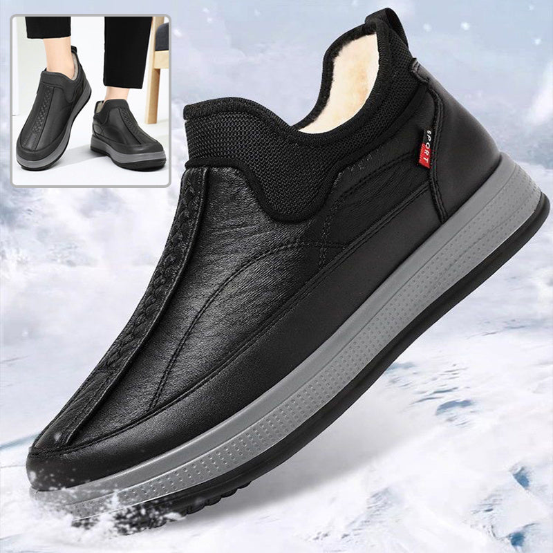 Men's Winter Warm Fleece Snow Boots – Round-Toed, Platform Ankle Boots Non-Slip Flat Cotton Shoes