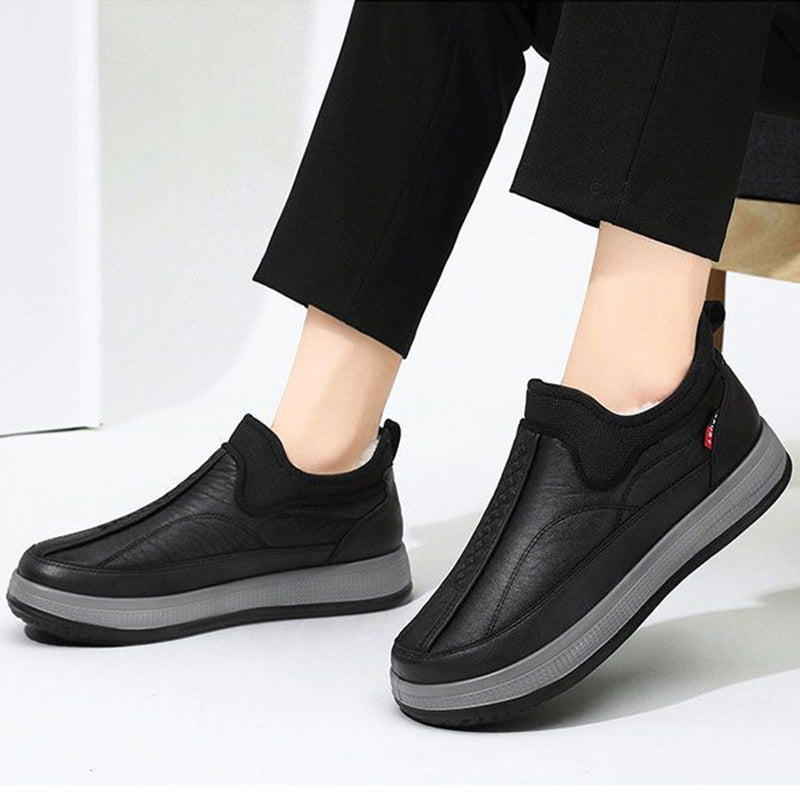 Men's Winter Warm Fleece Snow Boots – Round-Toed, Platform Ankle Boots Non-Slip Flat Cotton Shoes