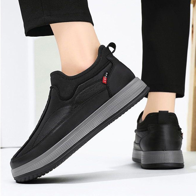 Men's Winter Warm Fleece Snow Boots – Round-Toed, Platform Ankle Boots Non-Slip Flat Cotton Shoes