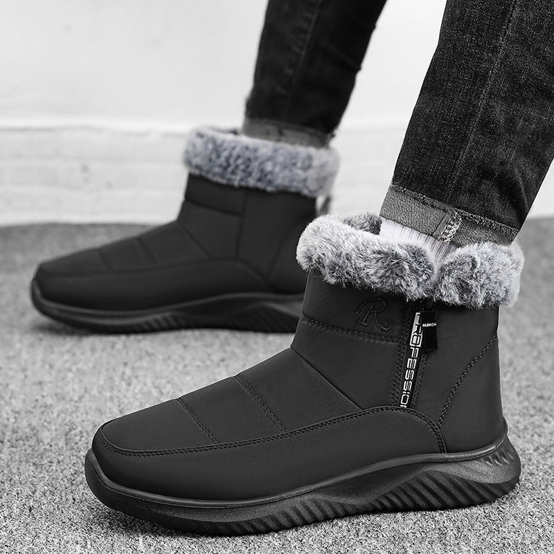 Men's High-Top Fleece-Lined Cotton-Padded Boots – Warm and Thick Winter Shoes