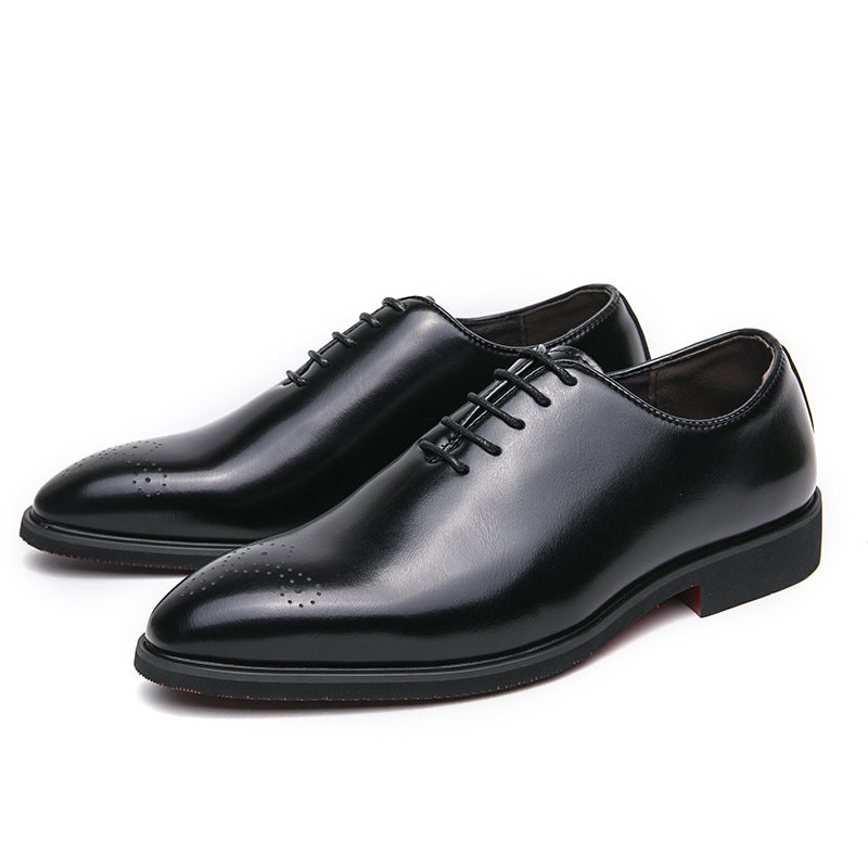 Casual Fashion Lace-Up Leather Shoes – Simple, Trendy, and Suitable for Business Formal Wear