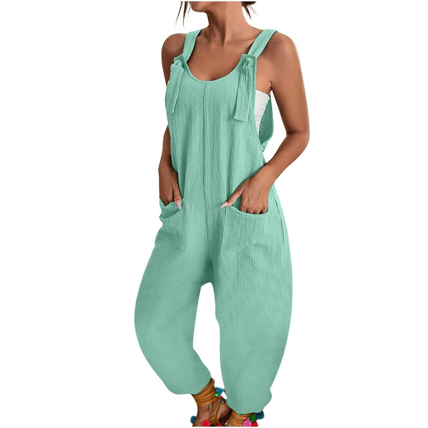 Women's Fashion Splicing Sling Jumpsuit