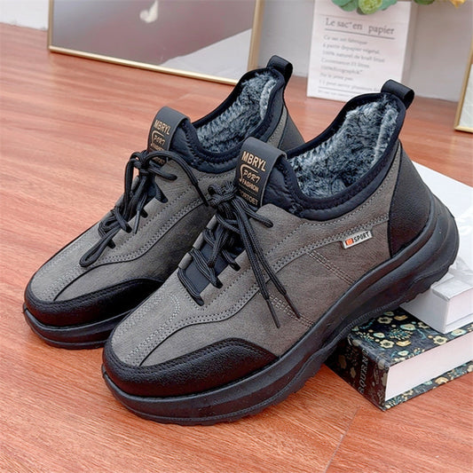 Winter Fleece-Lined Padded Men's Casual Sports Cotton Shoes for Warmth