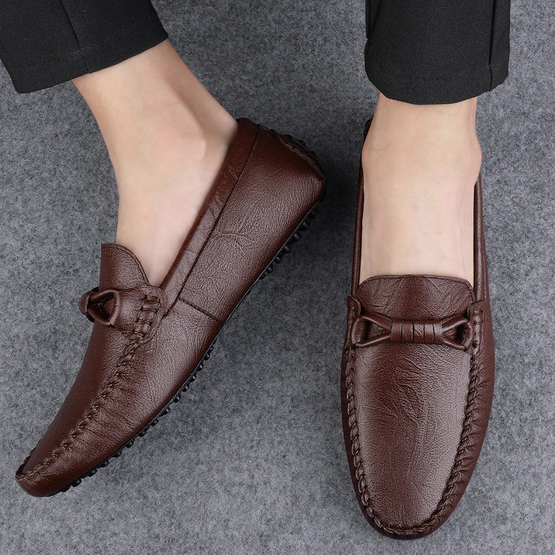 British-Style Slip-On Men's Casual Leather Shoes