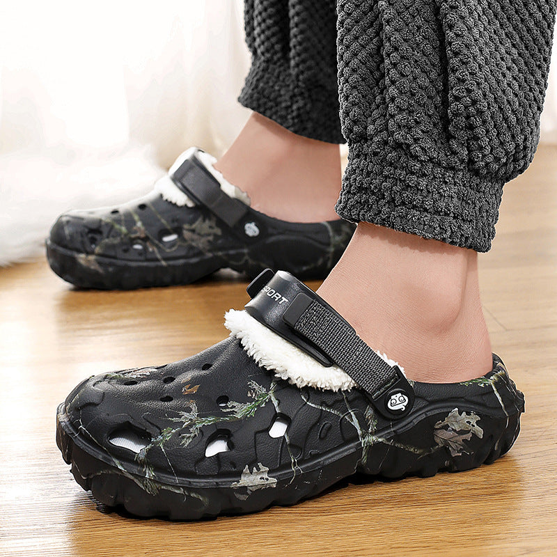 Cotton Home Slippers – Thick-Soled, Fleece-Lined, Warm Closed Toe Cotton Shoes