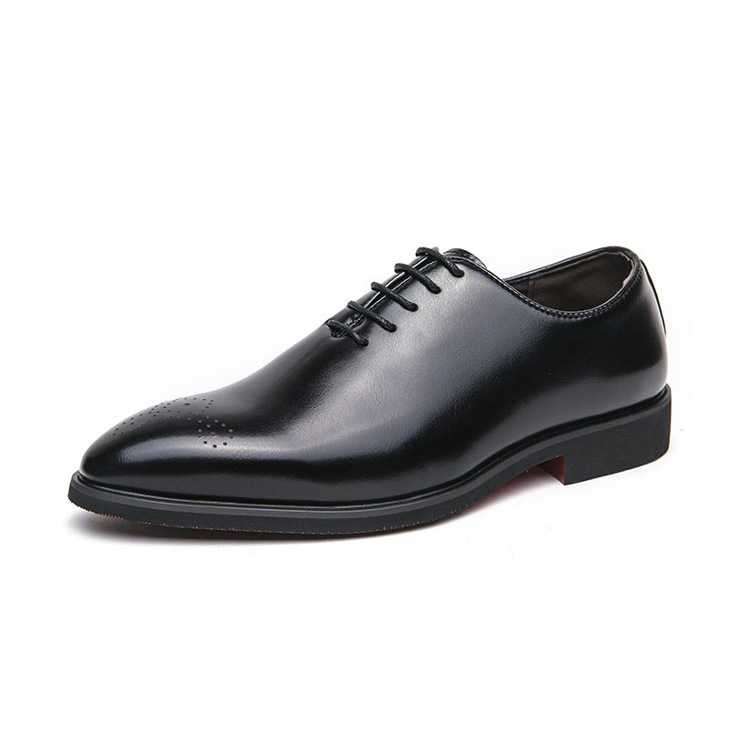 Casual Fashion Lace-Up Leather Shoes – Simple, Trendy, and Suitable for Business Formal Wear