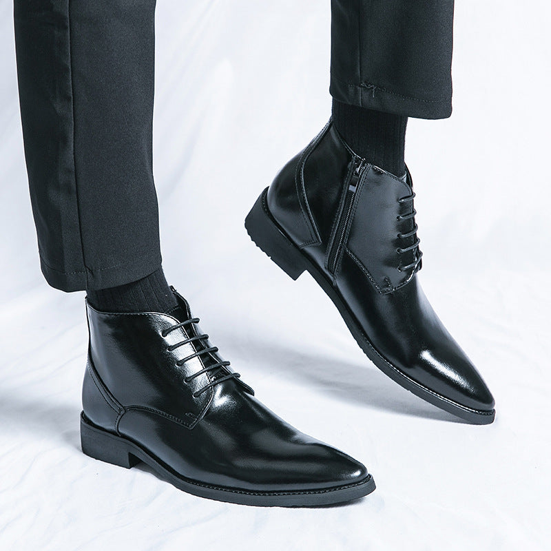 High-Top Martin Boots with Zipper – Height-Increasing Design