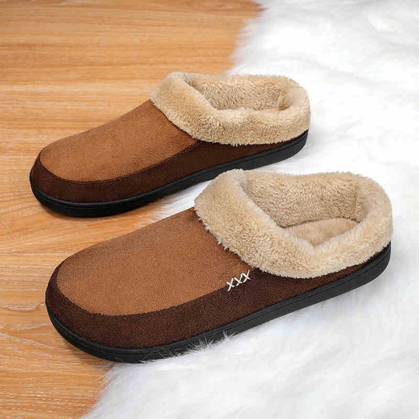 Men's Winter Cotton Slippers – Plus Size for Extra Comfort and Warmth