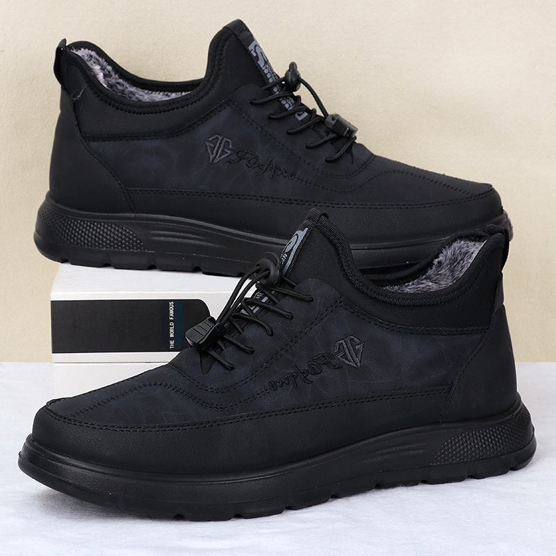 Waterproof Fleece-Lined Sneakers – Thickened Polyurethane Design for Warmth