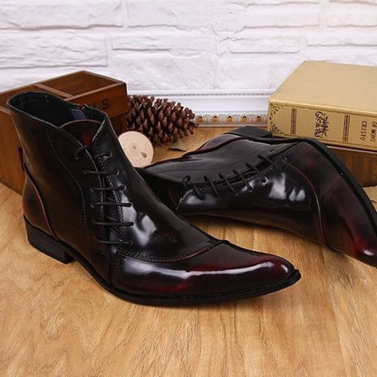 Light Luxury Korean Style Men's Pointed Leather Boots