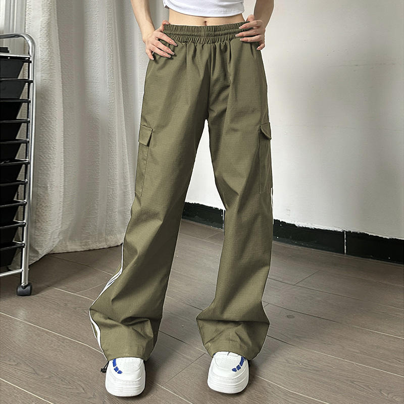 Elastic High Waisted Drawstring Casual Pants For Women
