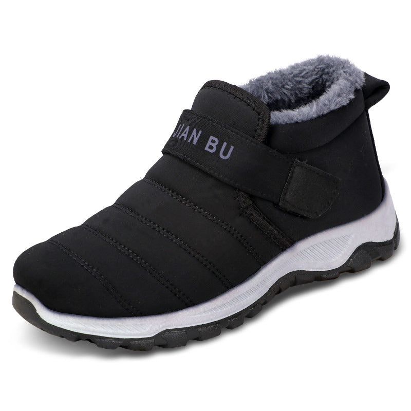 Men's Traditional Cotton Shoes, Fleece-Lined and Thickened for Warmth