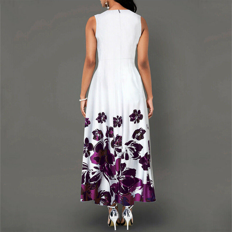 Pastoral Versatile Sleeveless Fashion Simple Printed Dress