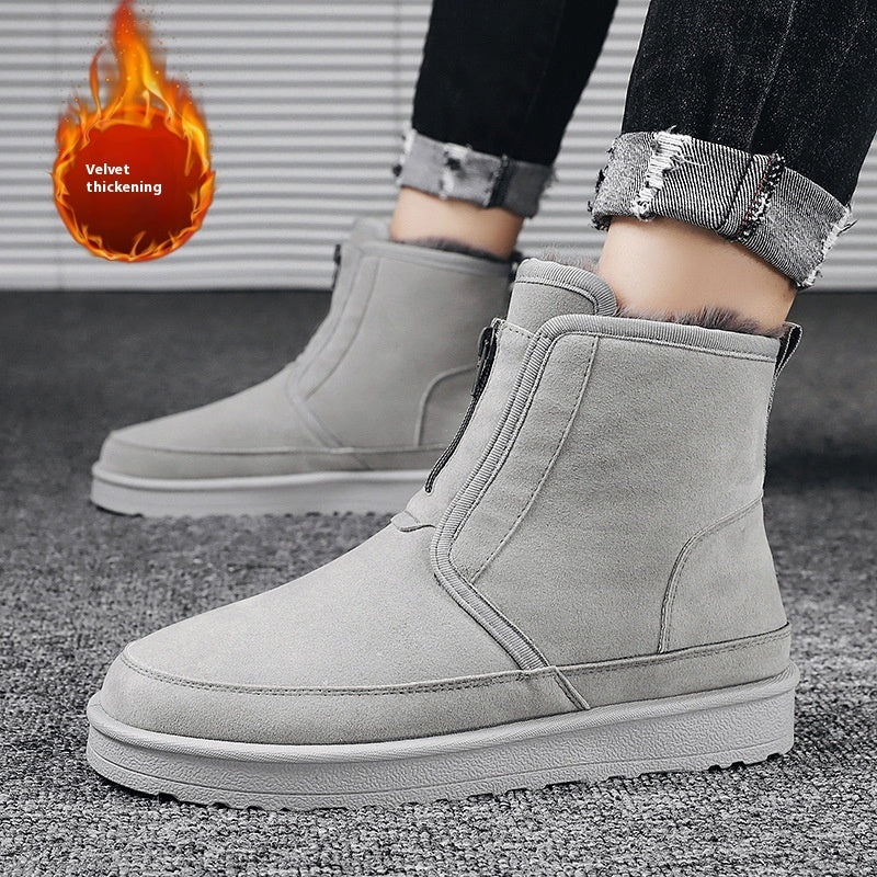 Fleece-Lined Padded Cotton Platform Shoes for Warmth