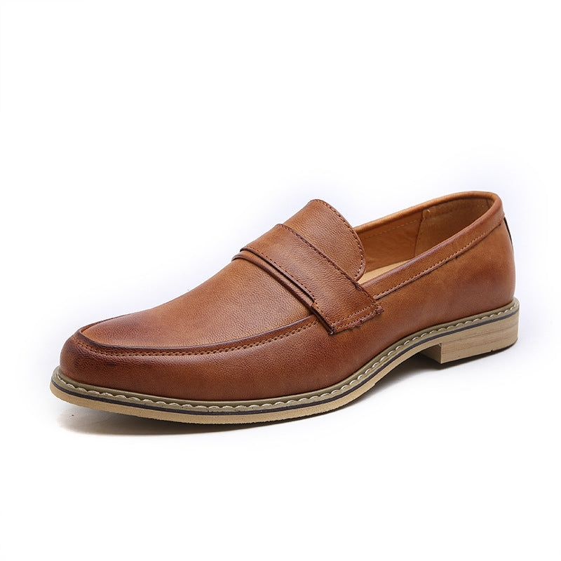 Men's Slip-on Leather Shoes for Business and Formal Wear, Gentleman Style