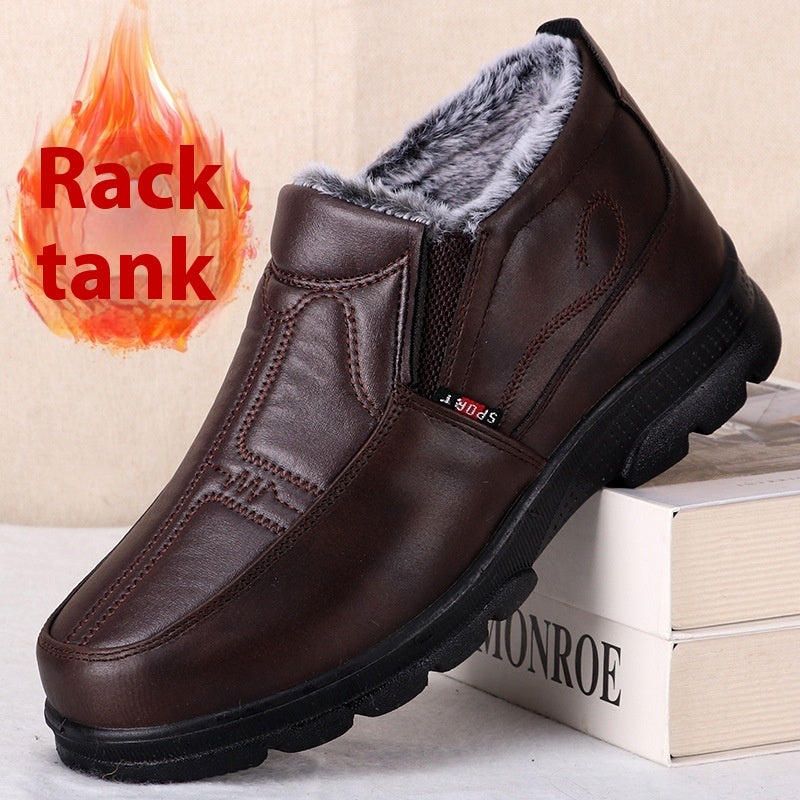 Thick Warm Winter Cotton Boots for Elderly, Made with Polyurethane