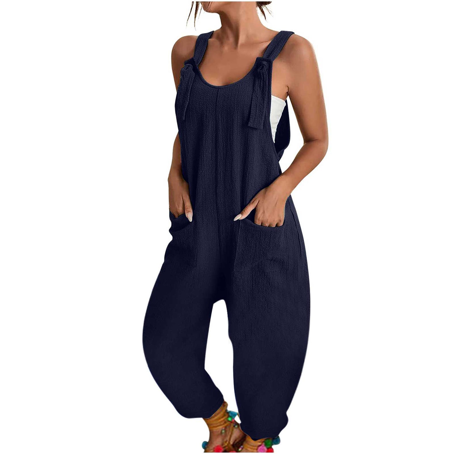 Women's Fashion Splicing Sling Jumpsuit