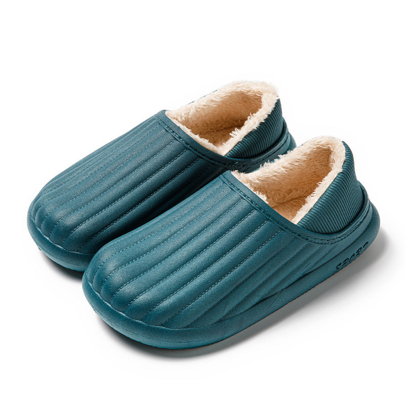 Men's Cotton Slippers – Waterproof, Heel Bag Design, Warm Indoor Home Shoes