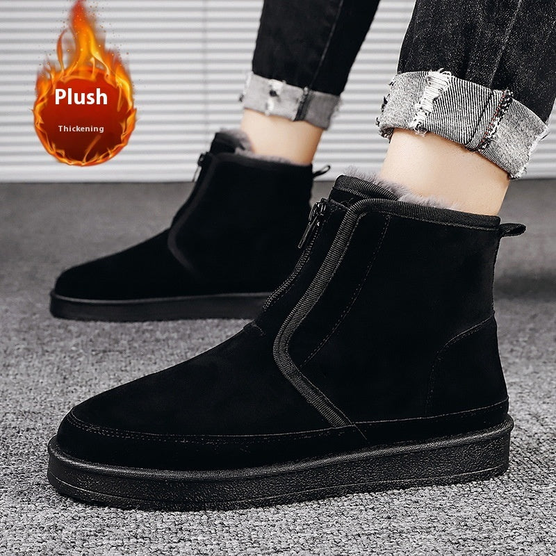 Fleece-Lined Padded Cotton Platform Shoes for Warmth