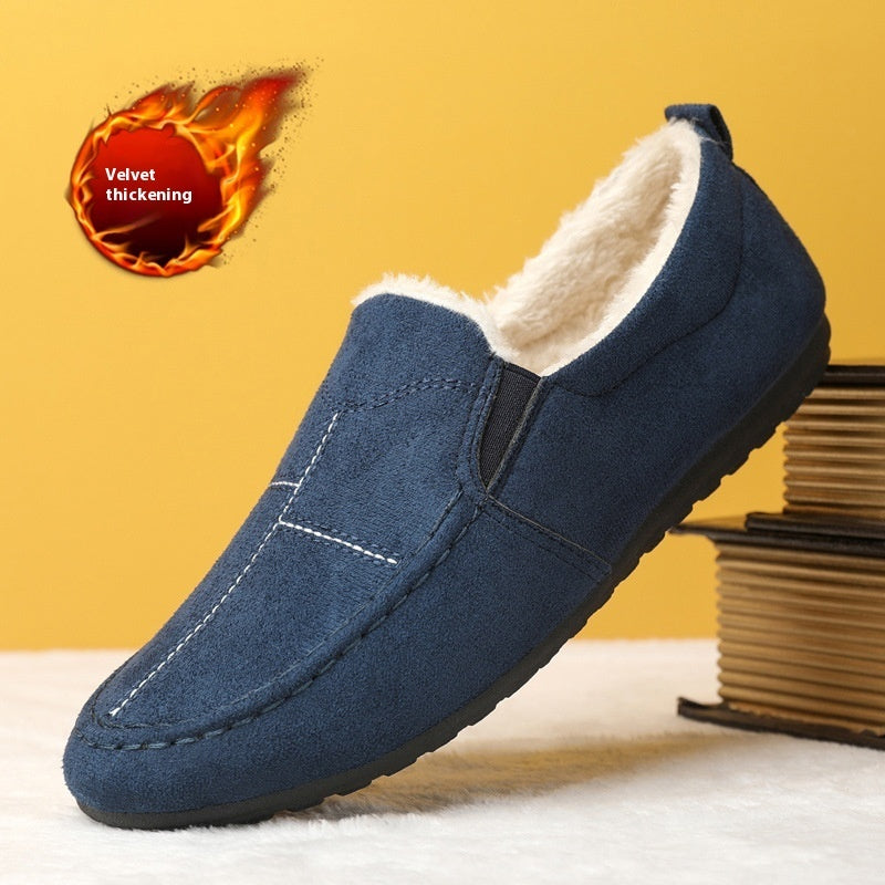 Fleece-Lined Men's Casual Shoes, All-Matching and Warm