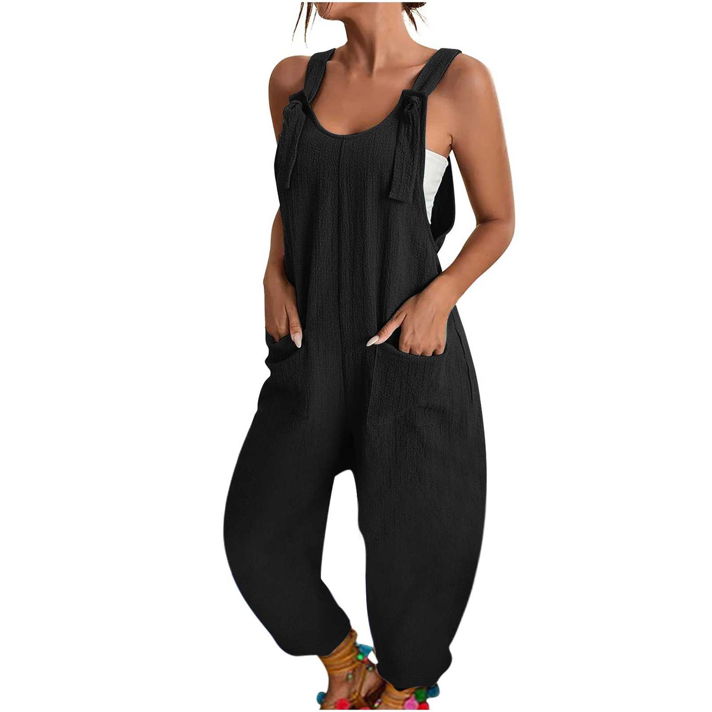 Women's Fashion Splicing Sling Jumpsuit