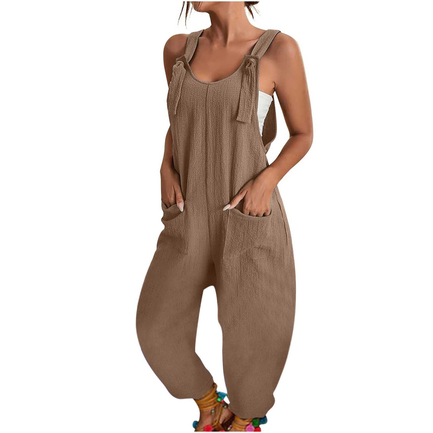 Women's Fashion Splicing Sling Jumpsuit