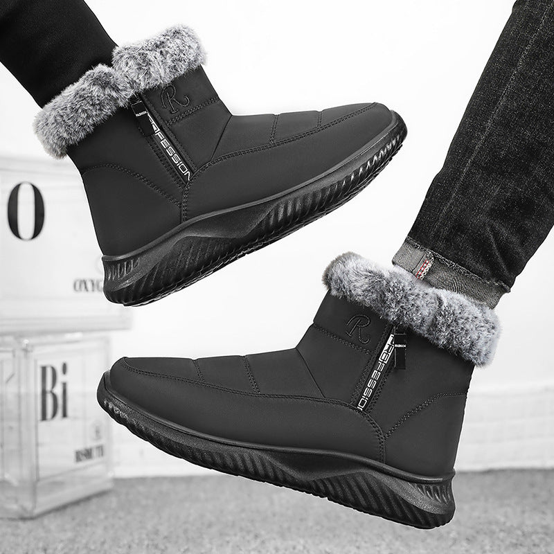 Men's High-Top Fleece-Lined Cotton-Padded Boots – Warm and Thick Winter Shoes