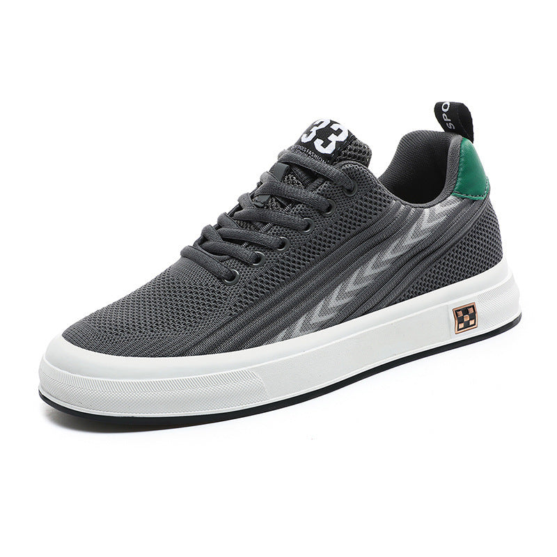 Men's Flying Woven Skate Shoes – Mesh, Wear-Resistant, Sports Leisure with Invisible Height-Increasing Insole