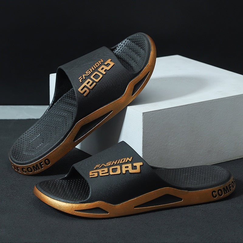 Men's Summer Thick-Soled Outdoor Basketball Slippers, Fashionable and Wear-Resistant