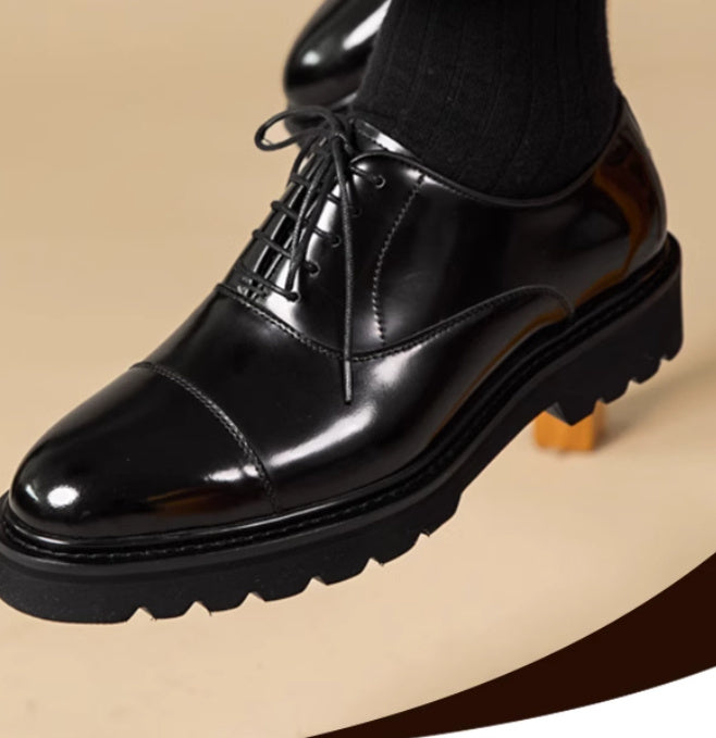 Men's Casual Flat Leather Shoes – Plus Size