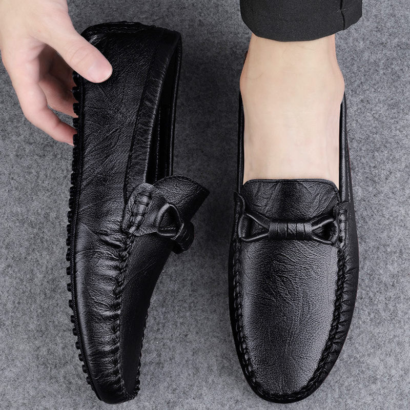 British-Style Slip-On Men's Casual Leather Shoes