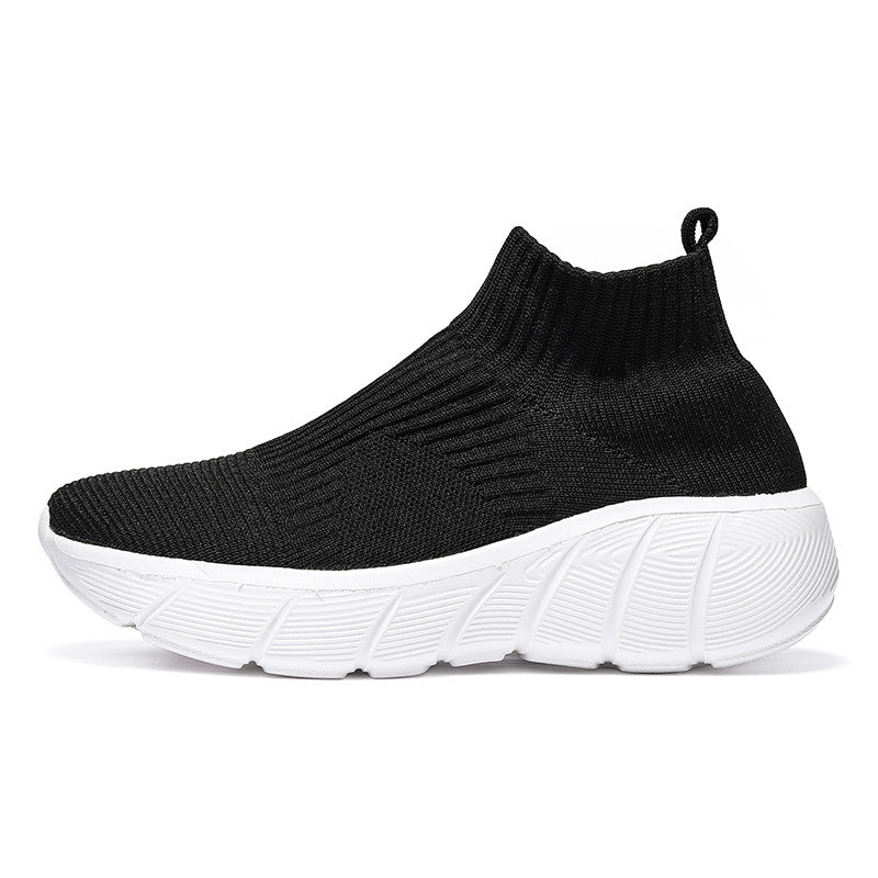 High-Top Slip-On Flying Woven Shoes for Couples, Casual Trendy Men's Footwear