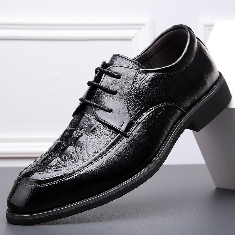 Men's Cowhide Korean-Style Leather Shoes – Pointed, Breathable, Small Size 36, for Business and Formal Wear