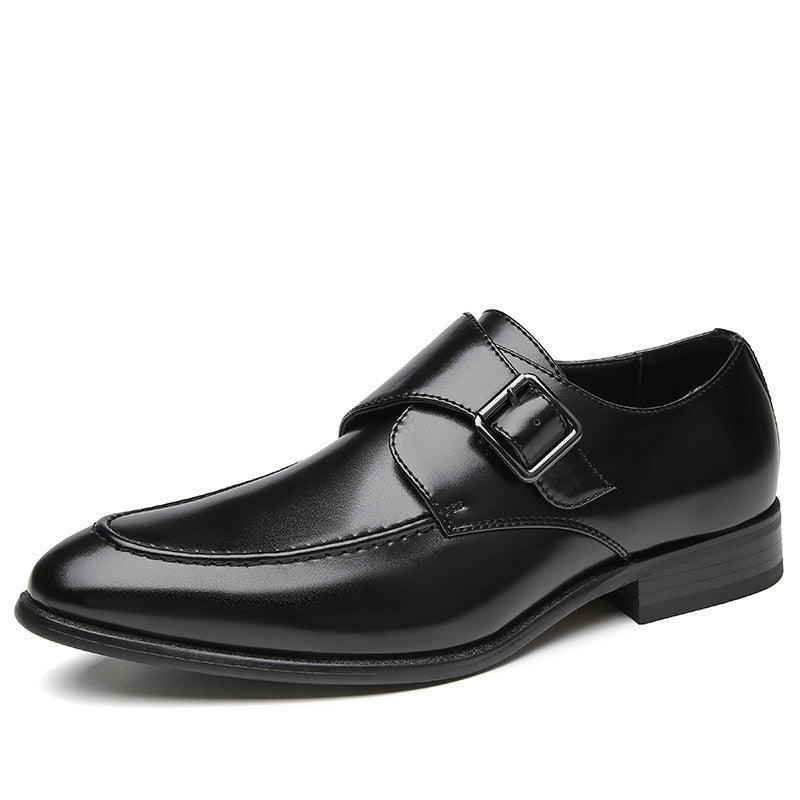 Men's British Style Business Leather Shoes with Buckle – Classic and Elegant