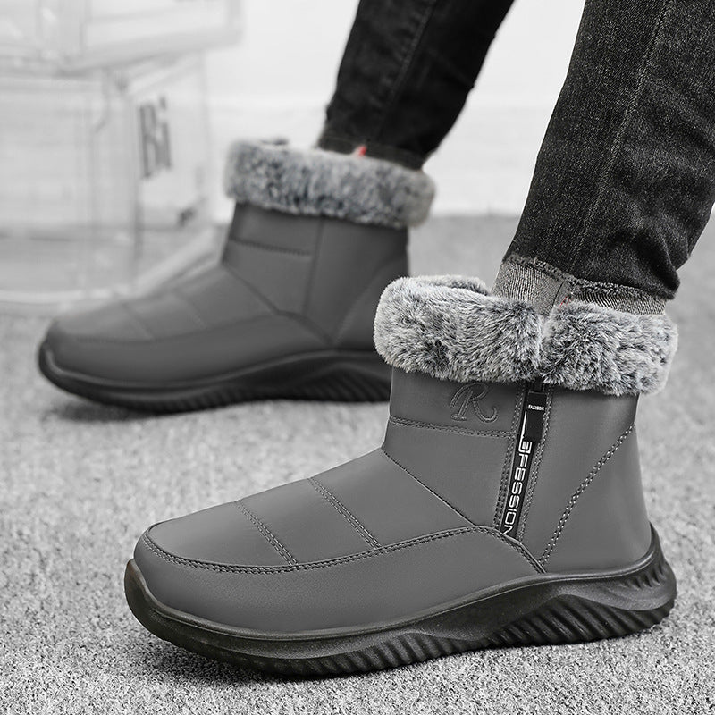 Men's High-Top Fleece-Lined Cotton-Padded Boots – Warm and Thick Winter Shoes