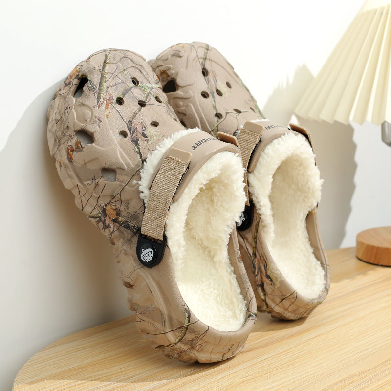 Cotton Home Slippers – Thick-Soled, Fleece-Lined, Warm Closed Toe Cotton Shoes