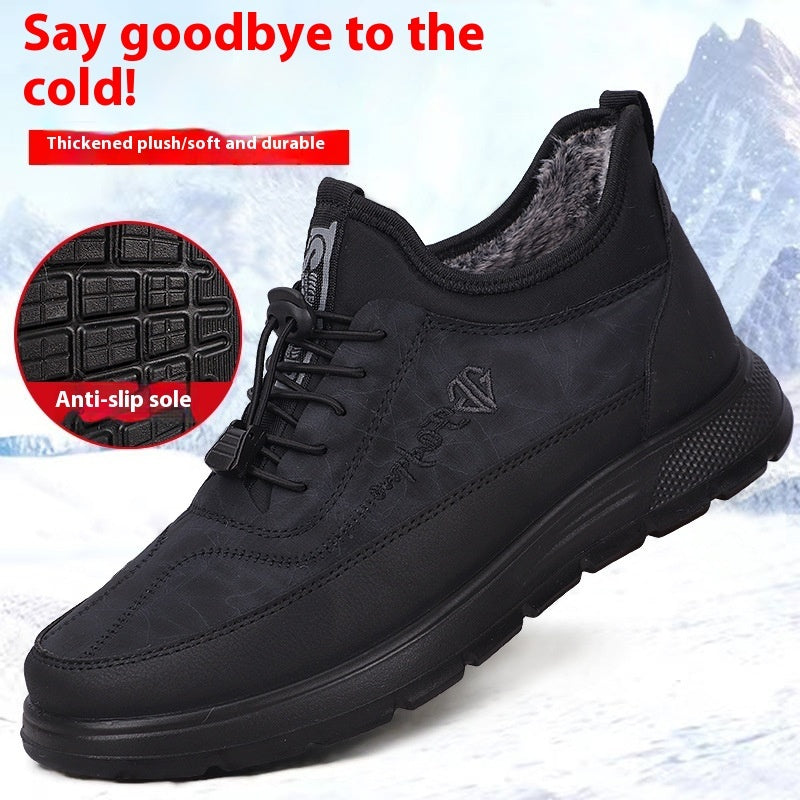 Waterproof Fleece-Lined Sneakers – Thickened Polyurethane Design for Warmth