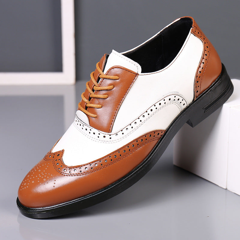 Men's Carved Leather Shoes for Business Formal and Casual Wear