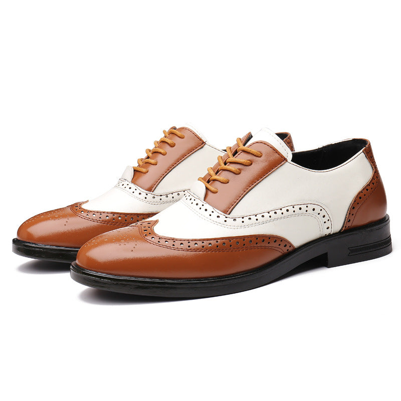 Men's Carved Leather Shoes for Business Formal and Casual Wear