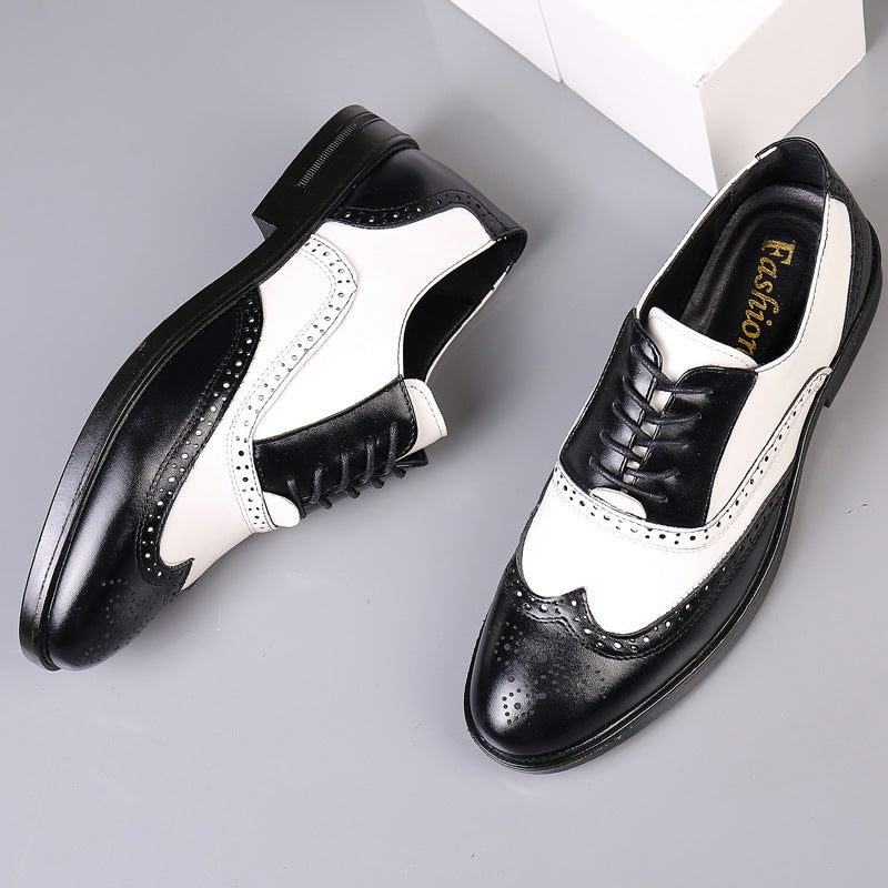 Men's Carved Leather Shoes for Business Formal and Casual Wear