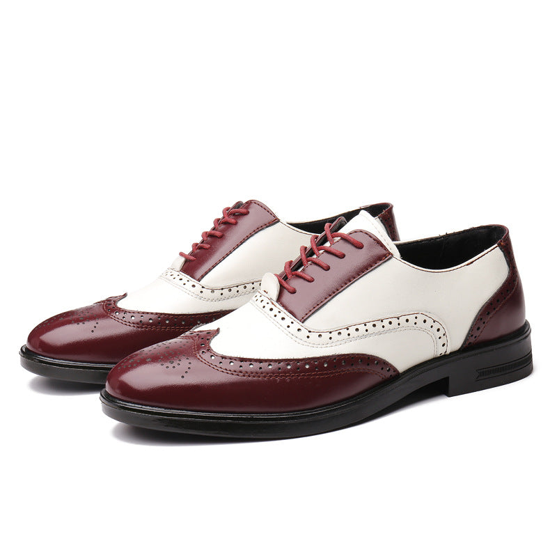 Men's Carved Leather Shoes for Business Formal and Casual Wear