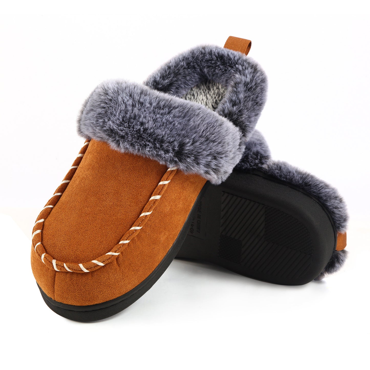 Men's Autumn and Winter Faded Fur Slip-On Home Shoes