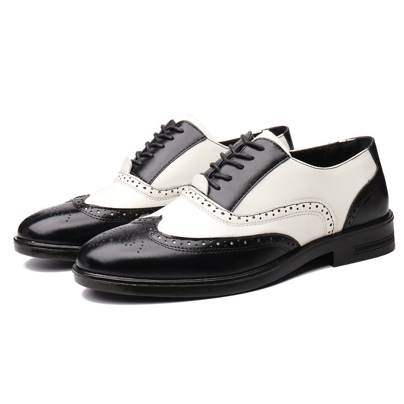 Men's Carved Leather Shoes for Business Formal and Casual Wear