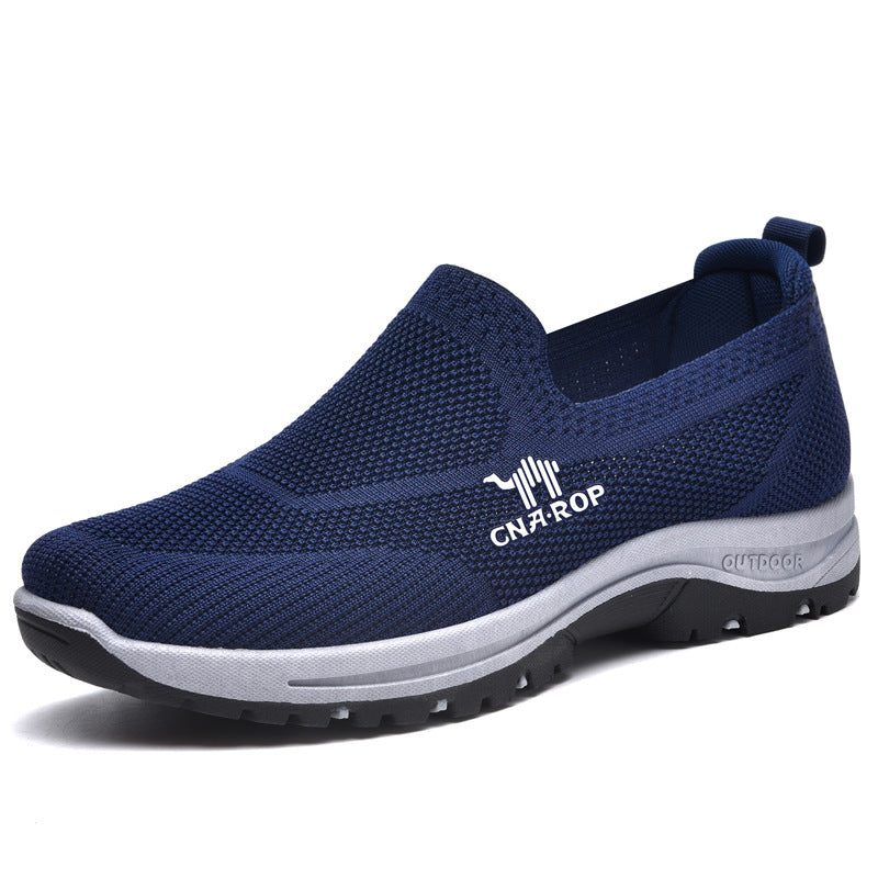 Men's Breathable Mesh Sports Shoes with Flying Woven Design